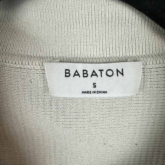 Aritzia Babaton Womens Structured Knit Sleeveless V-Neck Beige Crop Top Small - Picture 3 of 5